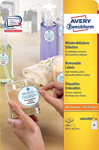 Algopix Similar Product 13 - Avery L6024REV25 Removable Labels A4