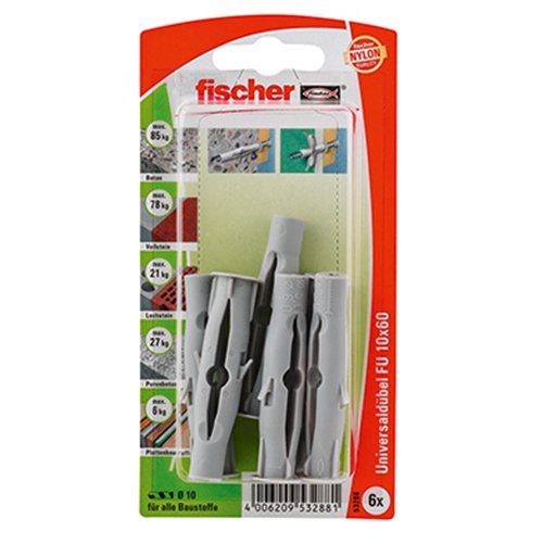 Algopix Similar Product 8 - Fischer 53288 10 x 60 mm FU K Universal