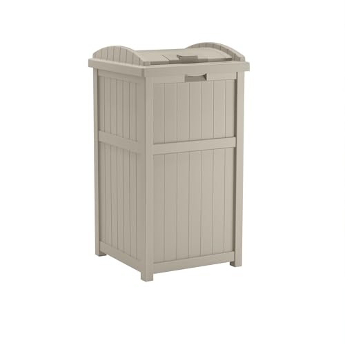 Algopix Similar Product 1 - Suncast 33 Gallon Hideaway Trash Can