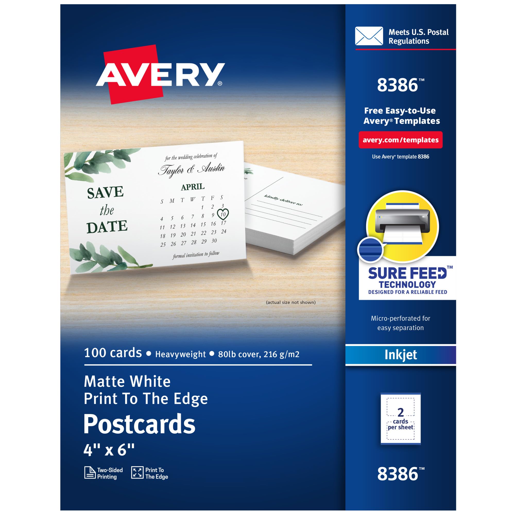 Algopix Similar Product 15 - Avery Printable Postcards with Sure