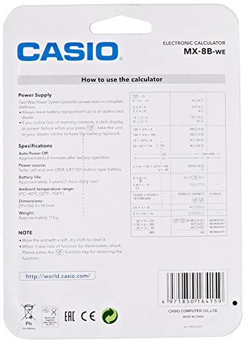 Algopix Similar Product 14 - Casio MX-8B Desk Top Calculator