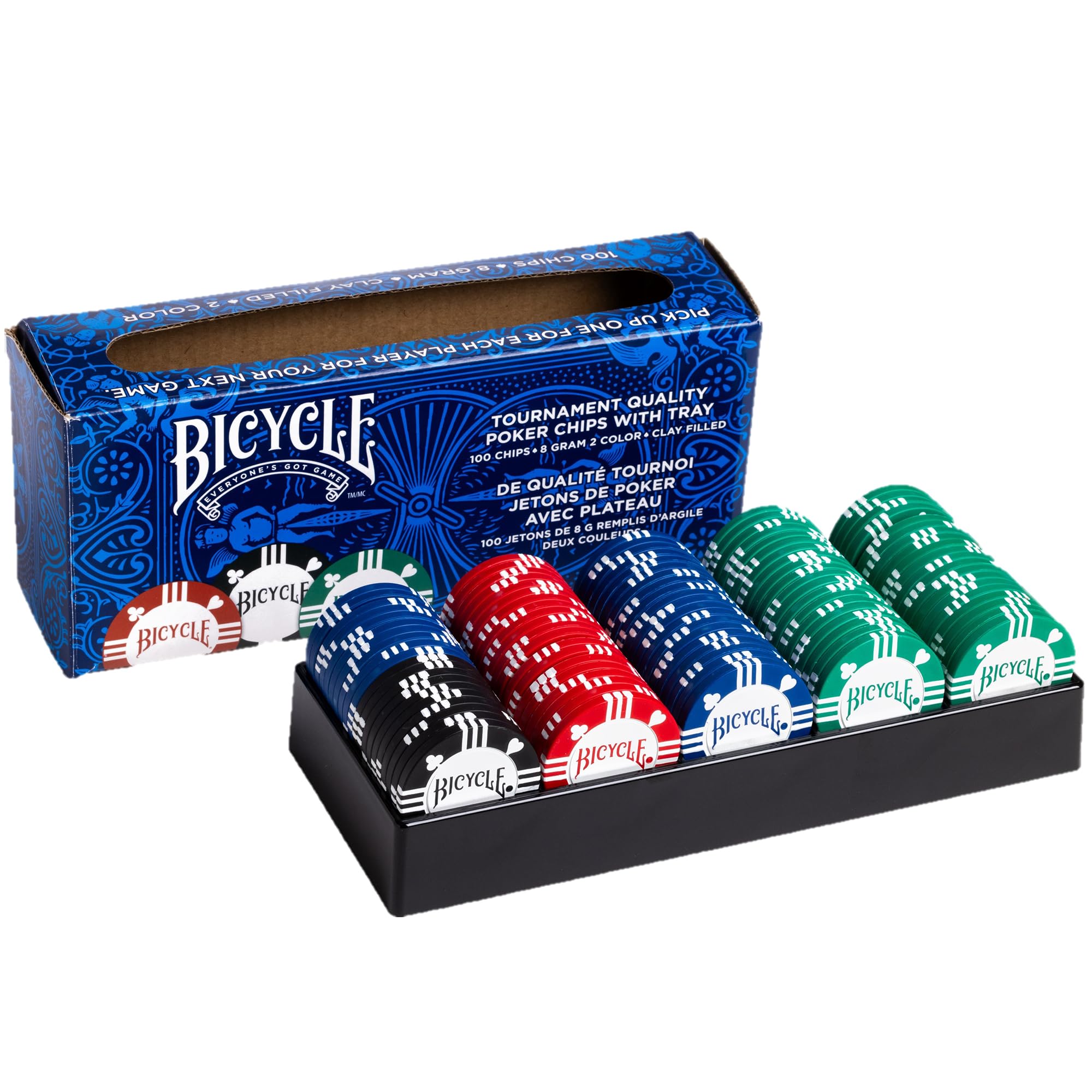 Algopix Similar Product 4 - Bicycle 8G 100Count Clay Poker Chips