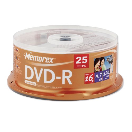 Algopix Similar Product 12 - Memorex DVD-R 16x 4.7GB 25 Pack Spindle