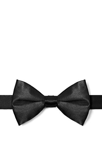 Algopix Similar Product 6 - Black Black Silk Pre-Tied Bow Tie