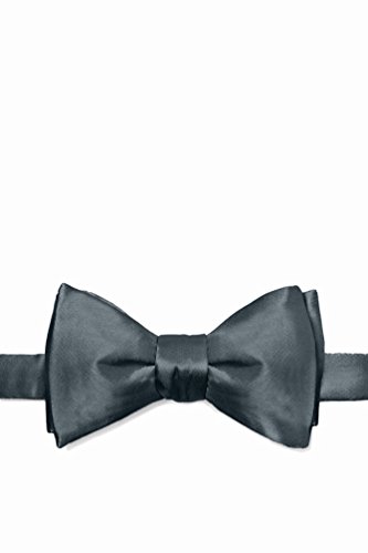 Algopix Similar Product 20 - Charcoal Charcoal Silk Butterfly Bow Tie