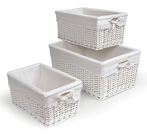 Algopix Similar Product 17 - Three Nesting Wicker Nursery Baskets
