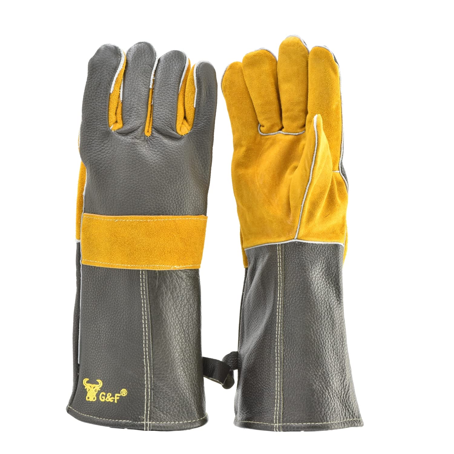Algopix Similar Product 2 - 145 Long Premium Leather Gloves BBQ
