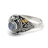 Algopix Similar Product 6 - Sterling Silver Round Rainbow Moonstone