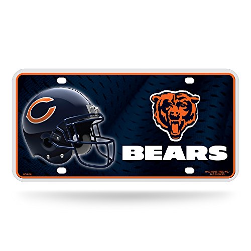 Algopix Similar Product 17 - NFL Chicago Bears Metal License Plate