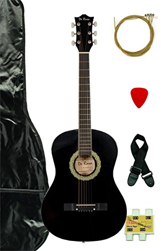 Algopix Similar Product 4 - 38 Black Acoustic Cutaway Guitar Combo