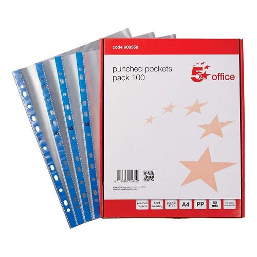 Algopix Similar Product 13 - 5 Star Punched Pocket Polypropylene