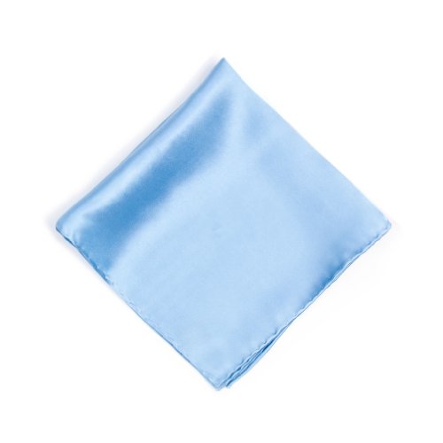 Algopix Similar Product 7 - Blue Silk Pocket Square  Baby Blue 16
