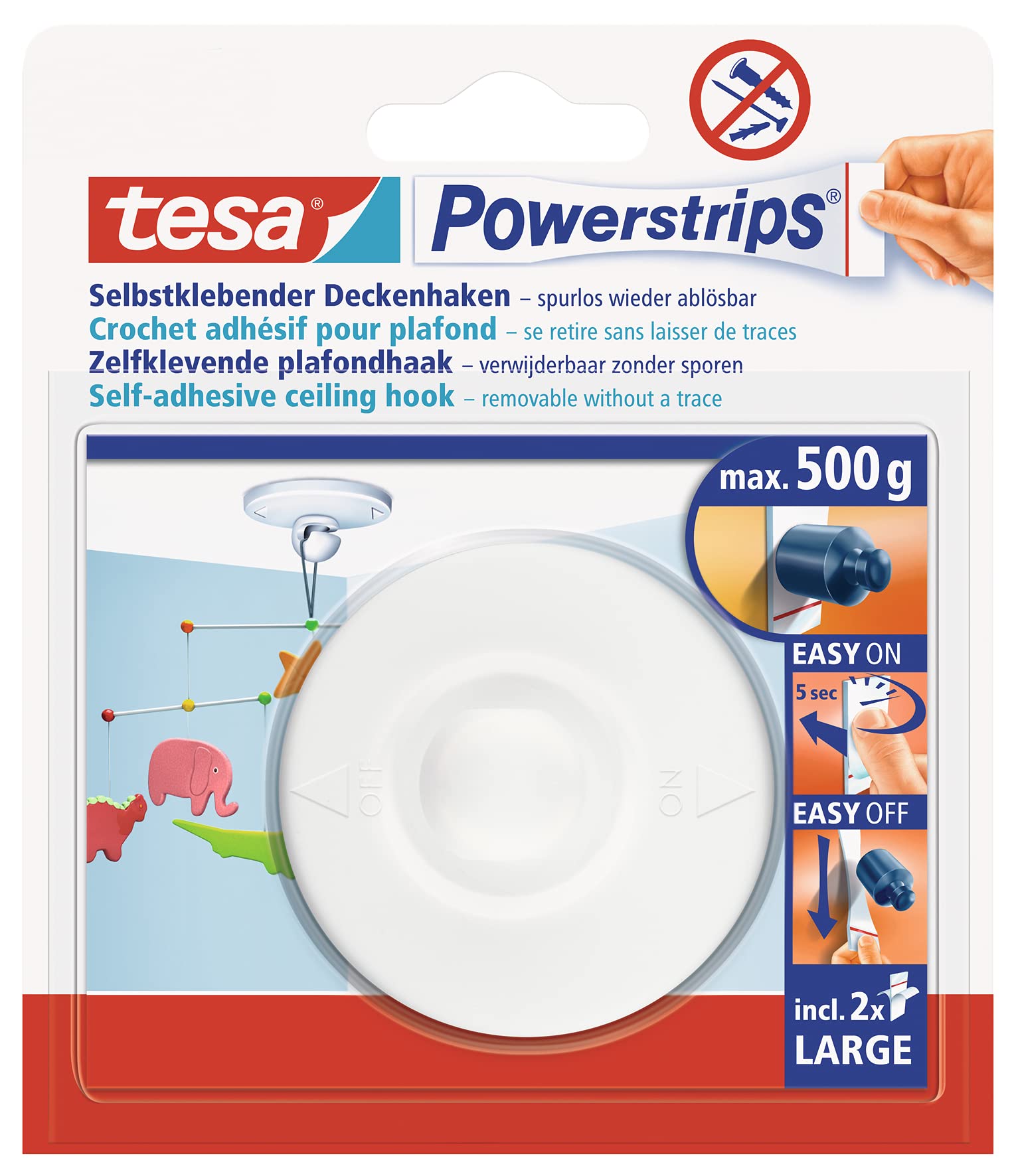 Algopix Similar Product 4 - tesa Powerstrips Ceiling Hook 