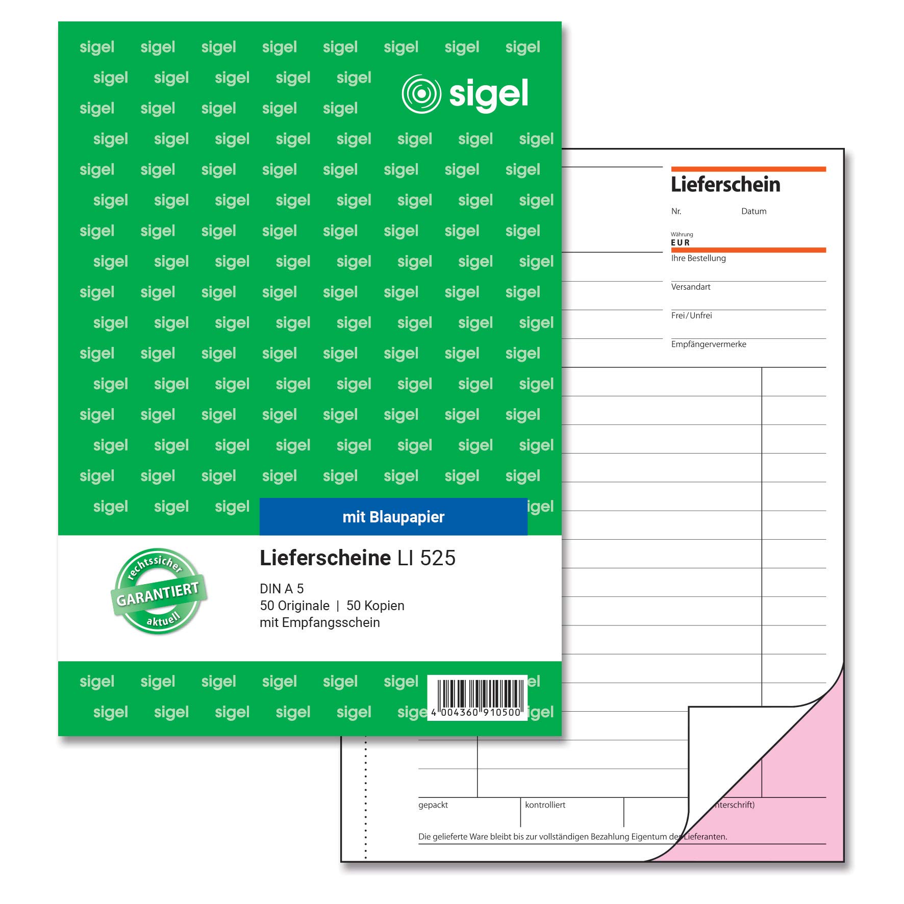 Algopix Similar Product 6 - Sigel LI525 Lieferschein A5 2fach mit