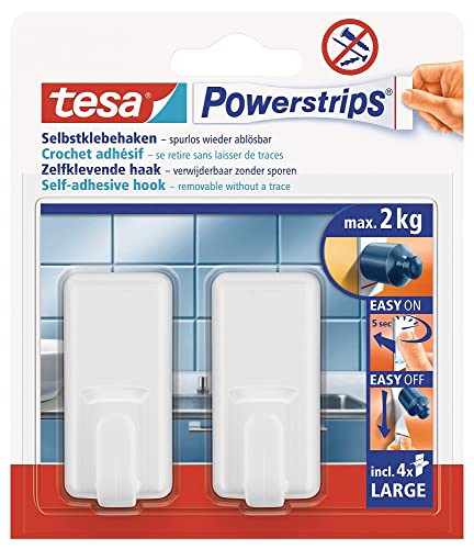 Algopix Similar Product 5 - tesa UK Powerstrips Large Hooks with