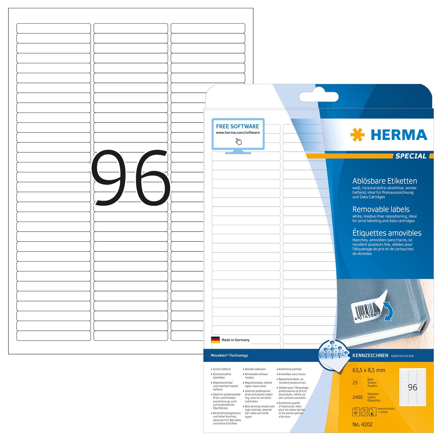 Algopix Similar Product 9 - HERMA Self Adhesive Removable