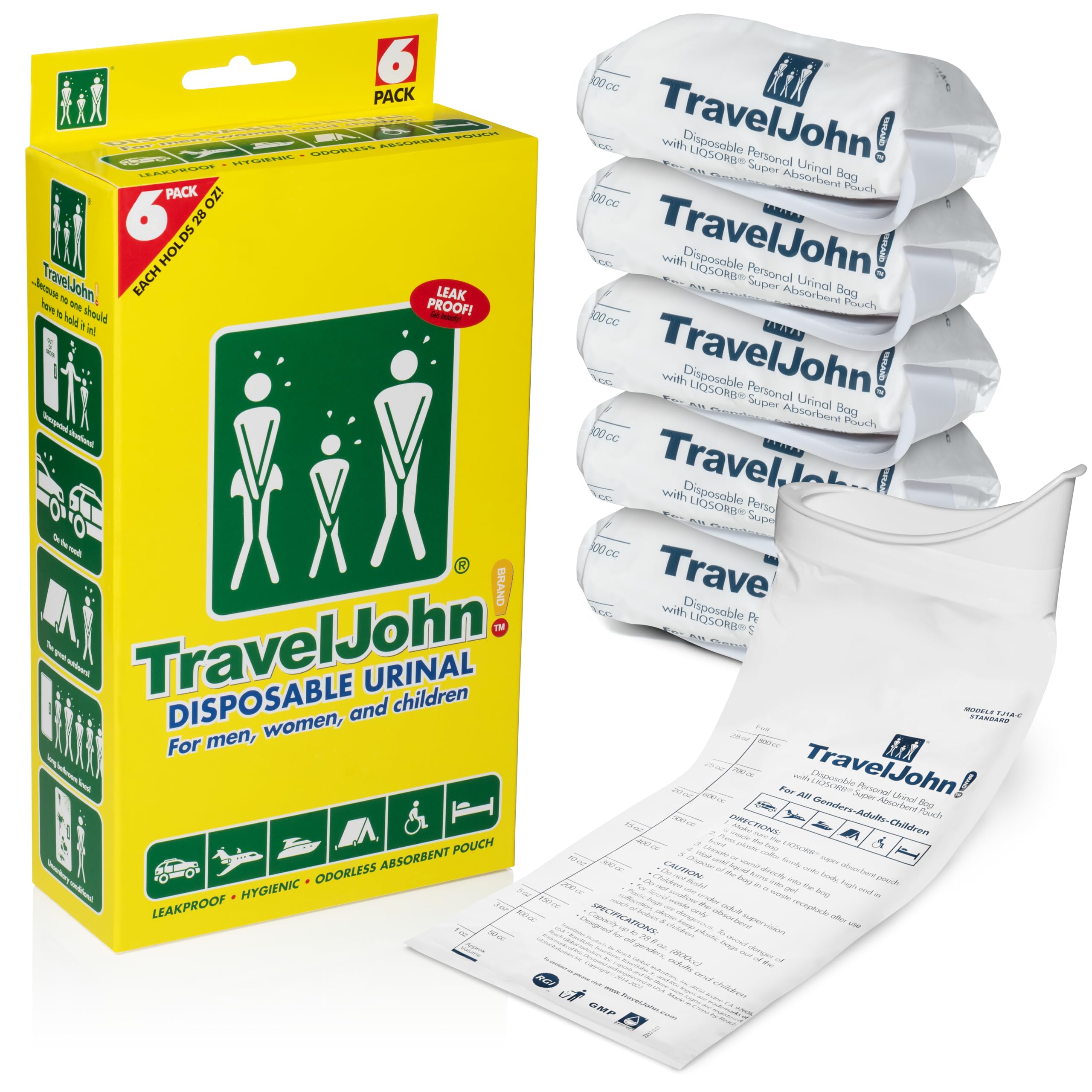 Algopix Similar Product 8 - TravelJohn Disposable Urinal for All