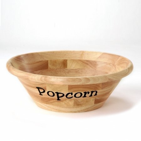 Algopix Similar Product 18 - Rustic Engraved Hardwood Popcorn Bowl