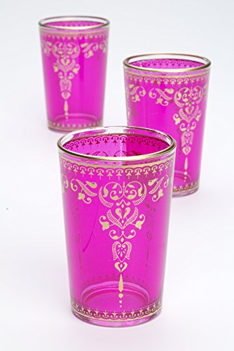 Algopix Similar Product 4 - Moroccan Tea Glasses Morjana Pink Set