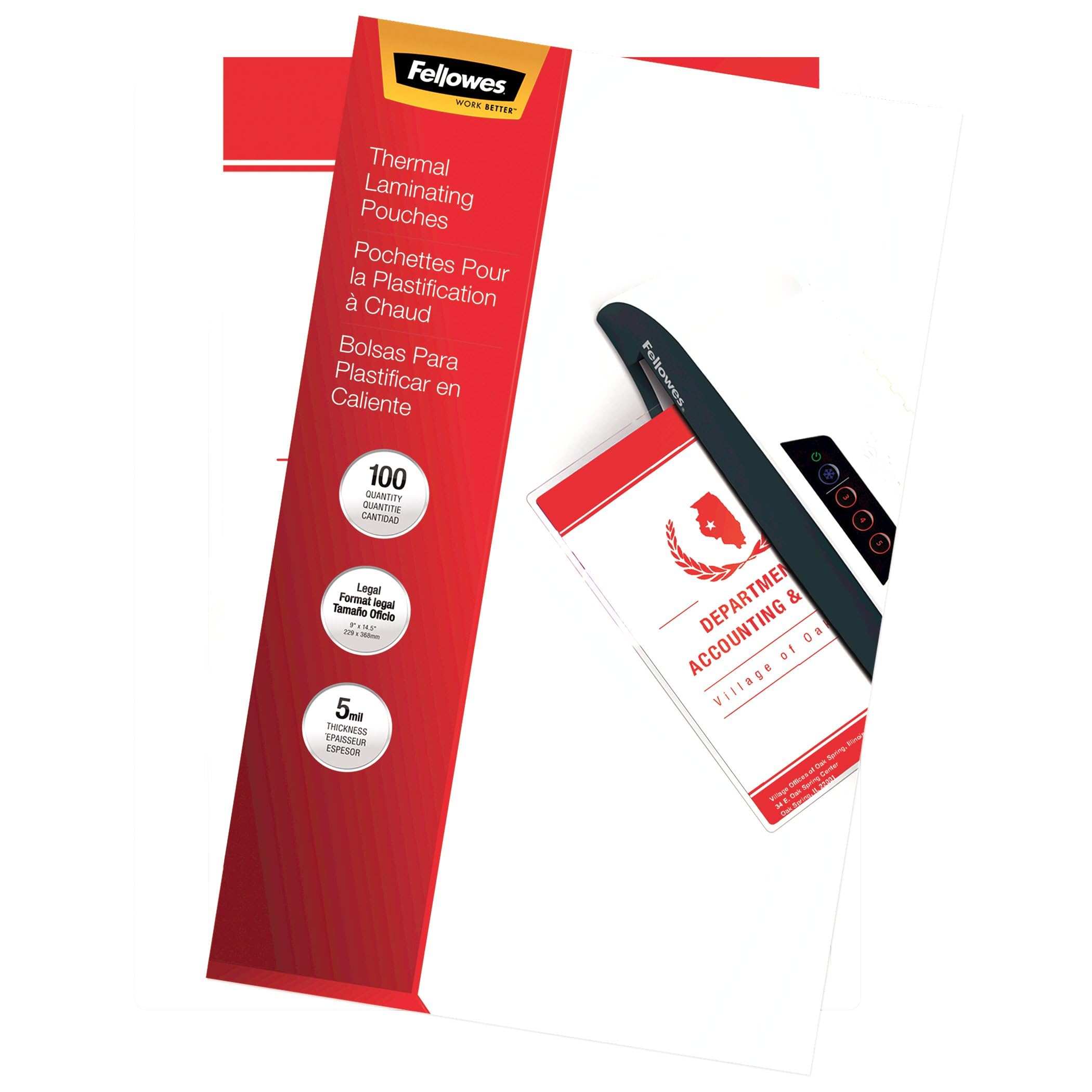 Algopix Similar Product 17 - Fellowes Glossy Pouches  Legal 5 mil