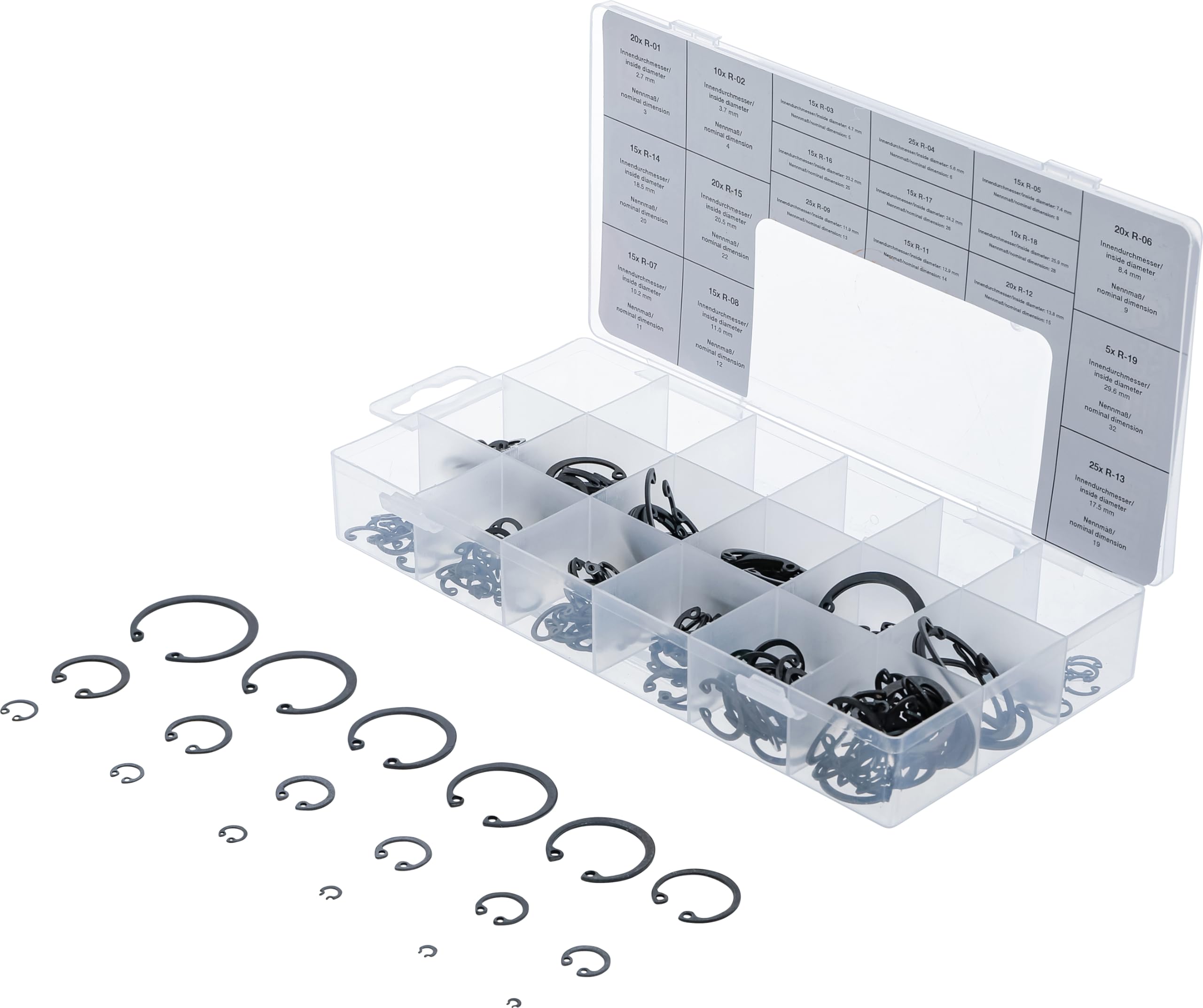 Algopix Similar Product 16 - BGS 8049  Internal Circlip Assortment
