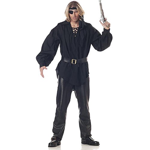 Algopix Similar Product 14 - Adult Mens Black Pirate Costume Shirt