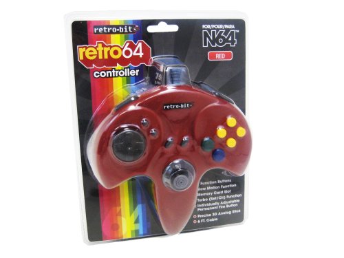 Algopix Similar Product 3 - N64 Retro Bit Controller- Red
