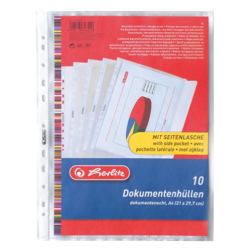 Algopix Similar Product 2 - Herlitz A4 Embossed Punched Pocket