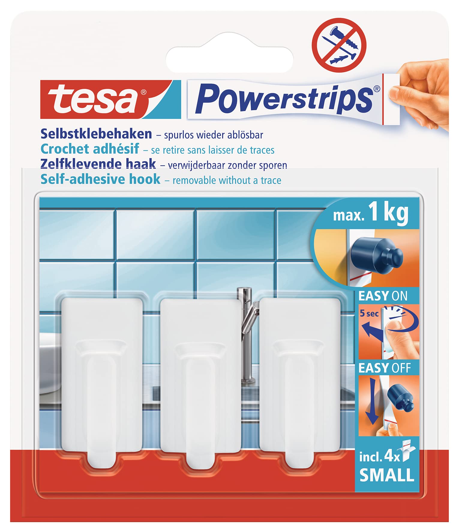 Algopix Similar Product 3 - tesa Powerstrips Hooks Small Rectangle
