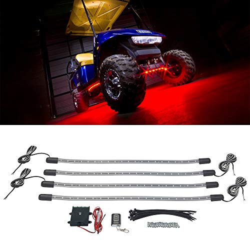 Algopix Similar Product 8 - LEDGlow 4pc Red LED Golf Cart Underbody