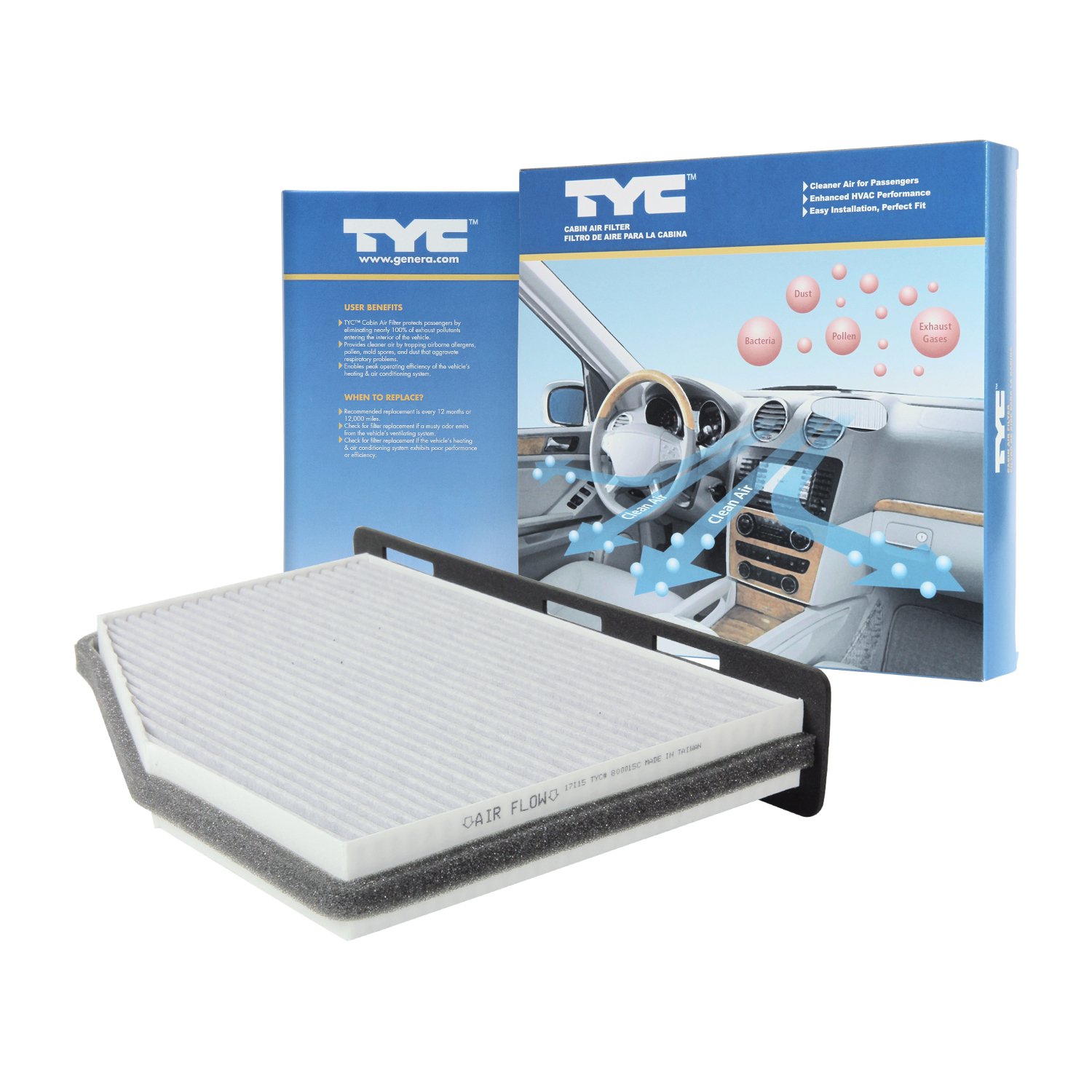 Algopix Similar Product 2 - TYC Cabin Air Filter Compatible with