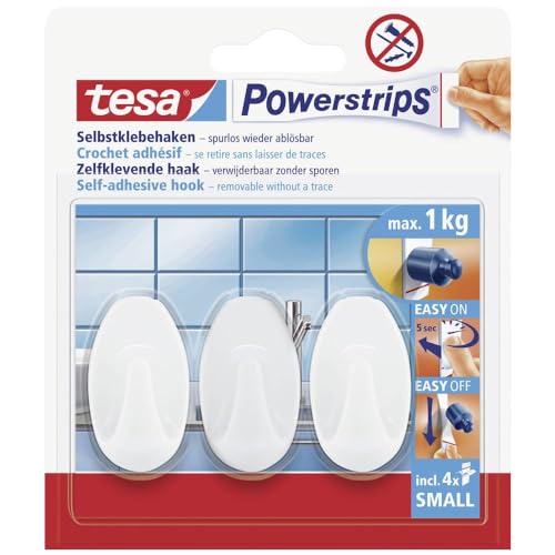 Algopix Similar Product 5 - tesa UK Powerstrips Hooks Small Oval 