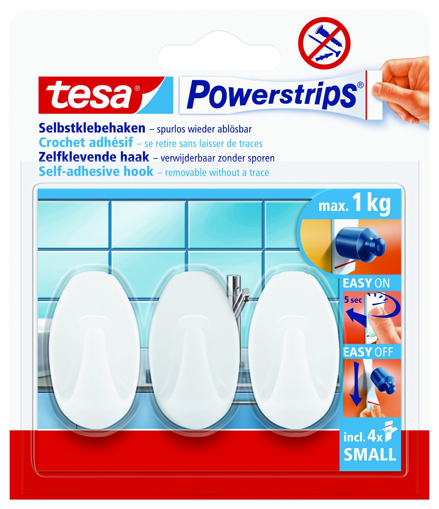 Algopix Similar Product 20 - tesa Powerstrips Hooks Small Oval 