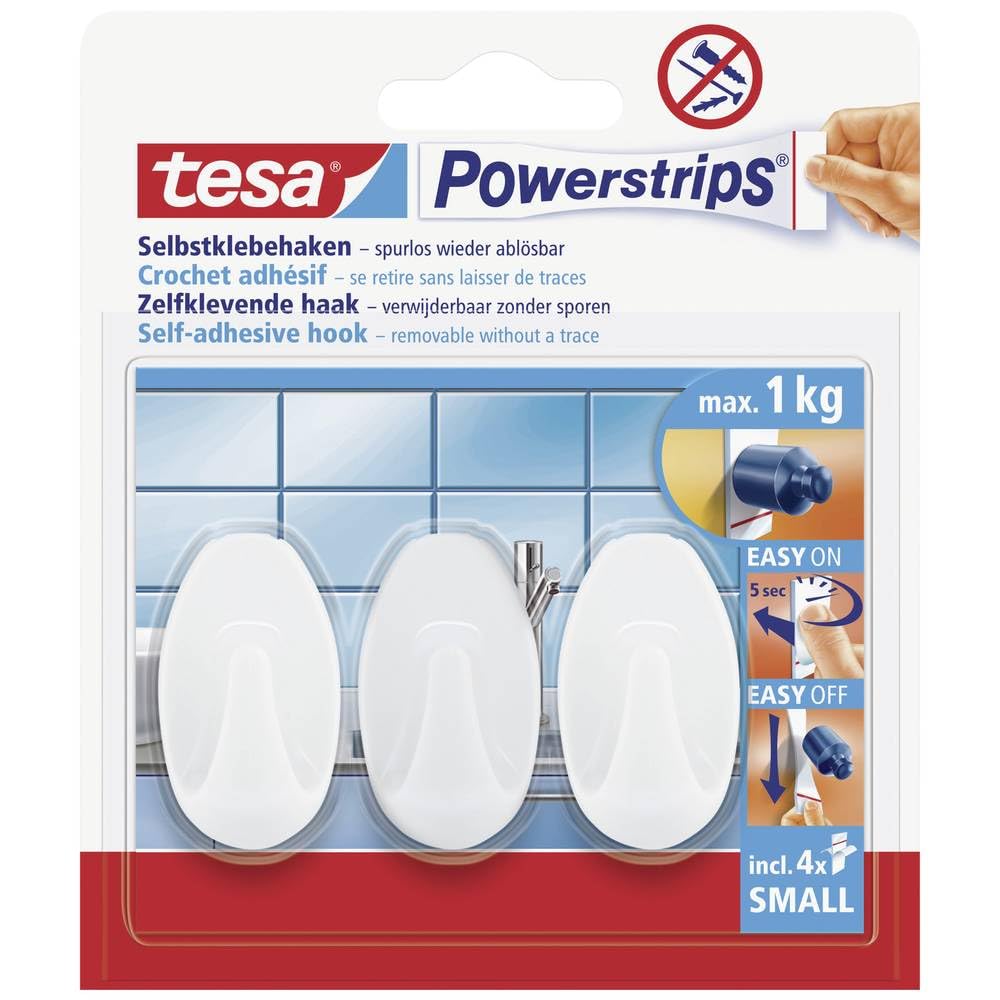 Algopix Similar Product 5 - tesa UK Powerstrips Hooks Small Oval 