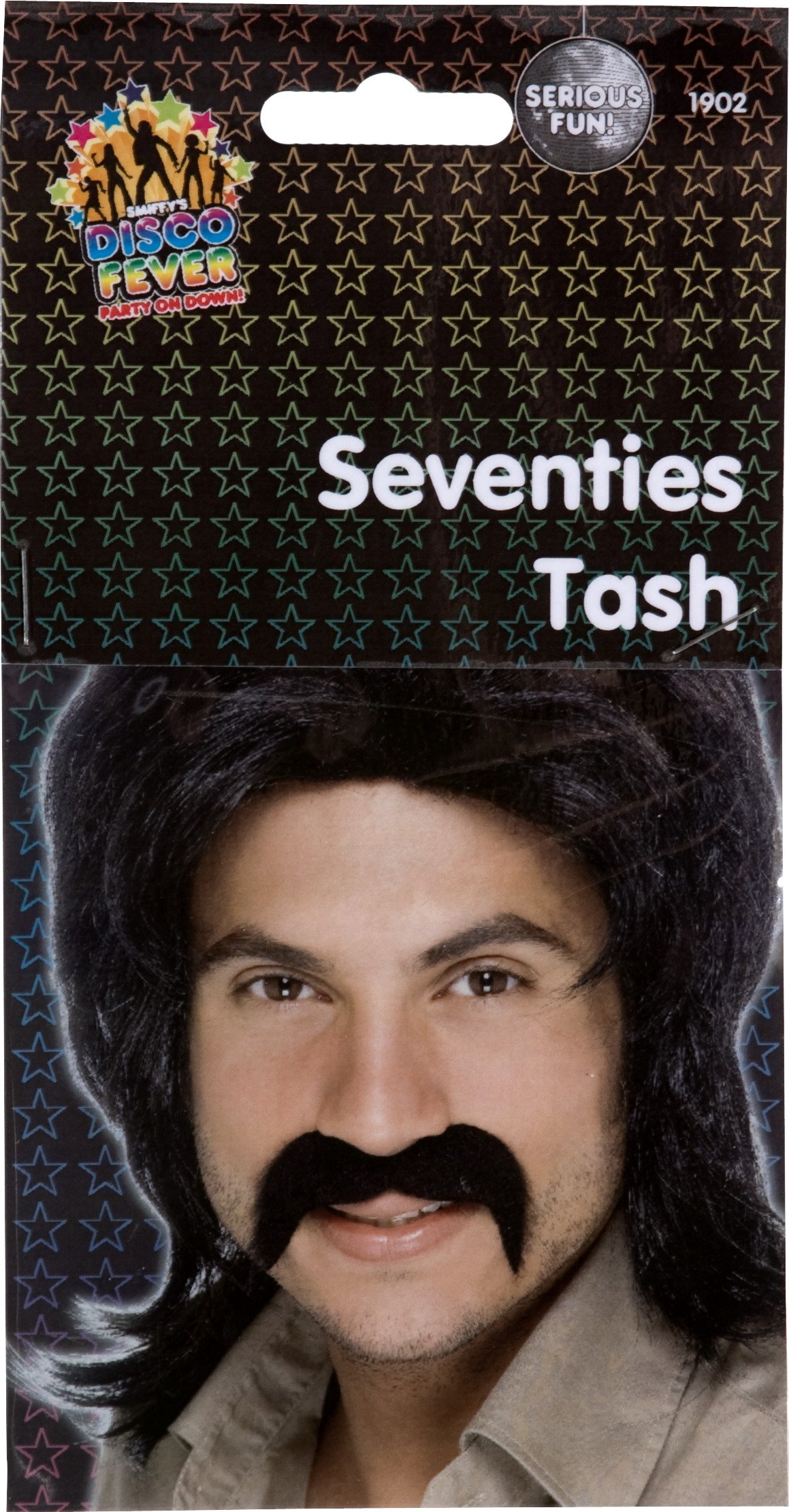 Algopix Similar Product 1 - Smiffys Male 70s Tash Black