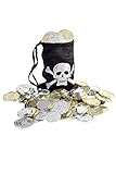 Algopix Similar Product 14 - Smiffys Pirate Coin Bag Black with Coins