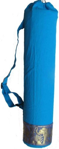 Algopix Similar Product 8 - Silver Cotton Yoga mat Bags- Sky Blue