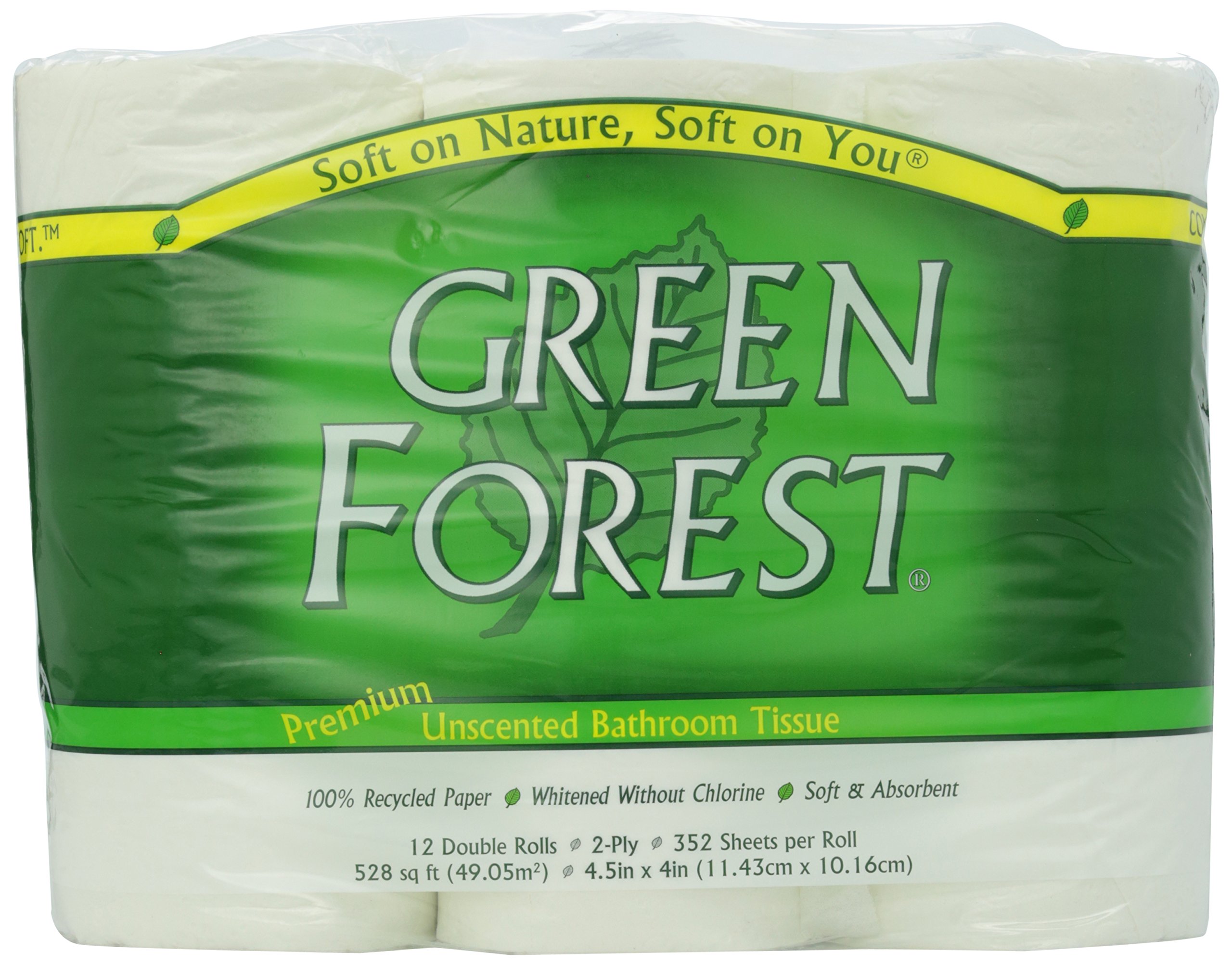 Algopix Similar Product 15 - Green Forest Bath Tissue Double Roll