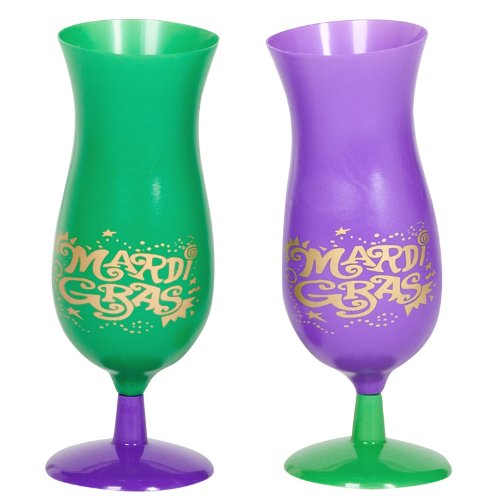 Algopix Similar Product 2 - Fun Express Mardi Gras 16 oz Hurricane