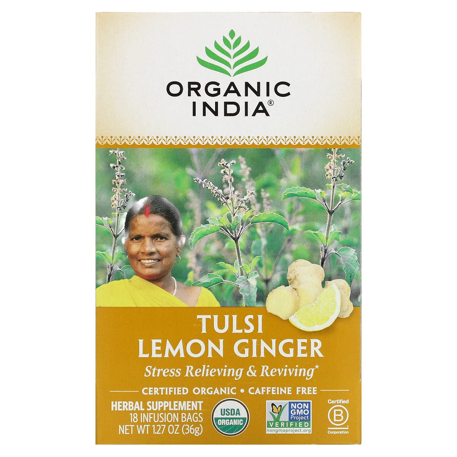 Algopix Similar Product 17 - Organic India Tulsi TeaLemon Ginger