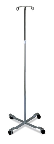 Algopix Similar Product 16 - Medline 4 Leg IV Poles Stand 2 Hook 4
