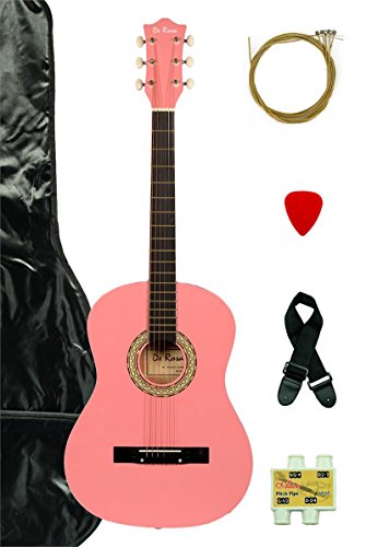 Algopix Similar Product 13 - 38 Pink Acoustic Cutaway Guitar Combo