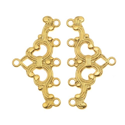 Algopix Similar Product 16 - 22K Gold Plated Ornate Five Bead Strand
