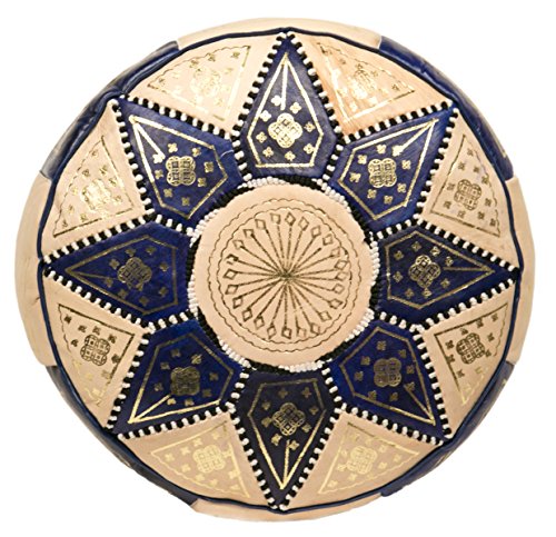 Algopix Similar Product 7 - Stuffed Marrakech Leather Pouf, Yellow