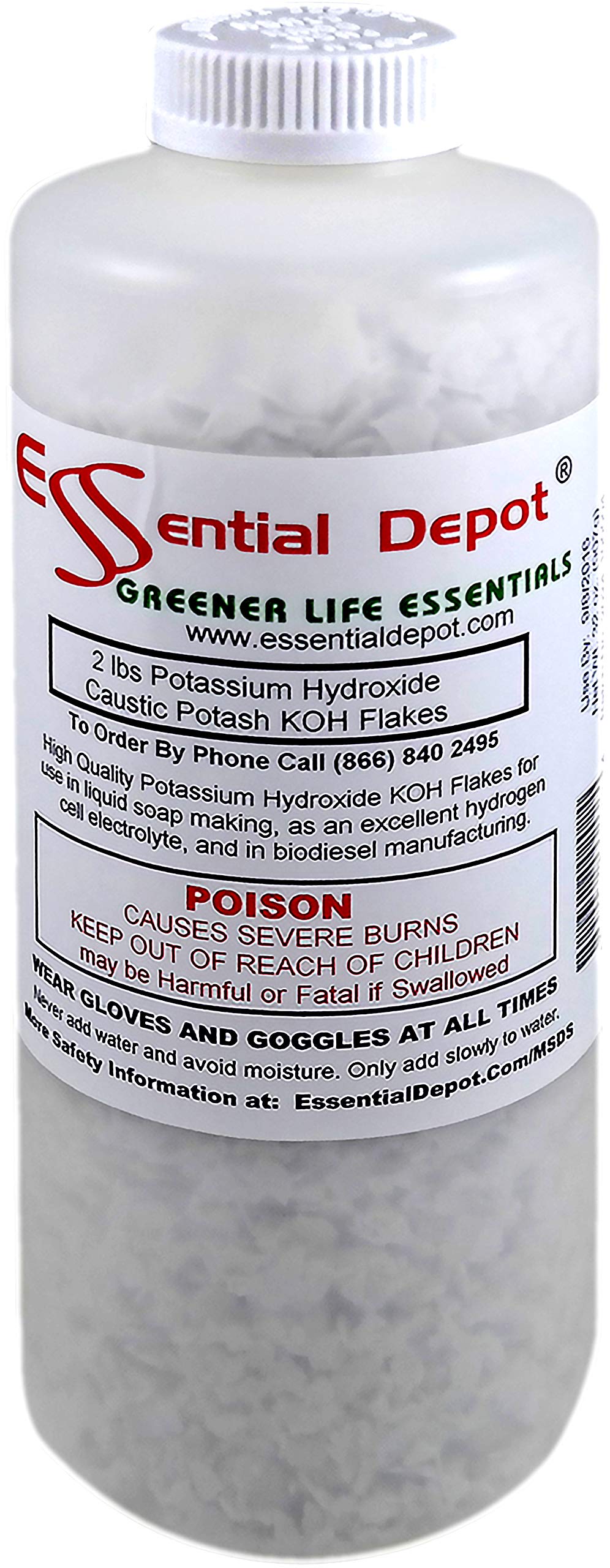 Algopix Similar Product 19 - Potassium Hydroxide Flakes KOH 2 lbs