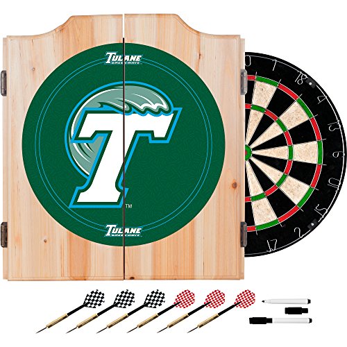 Algopix Similar Product 15 - NCAA Tulane dart cabinet with Darts and
