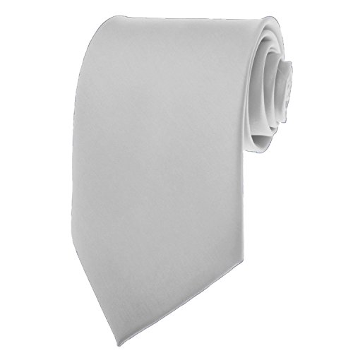 Algopix Similar Product 16 - BRAND NEW Mens Necktie SOLID SILVER