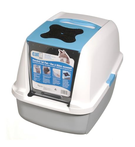 Algopix Similar Product 3 - Catit Large Hooded Cat Litter Box Blue