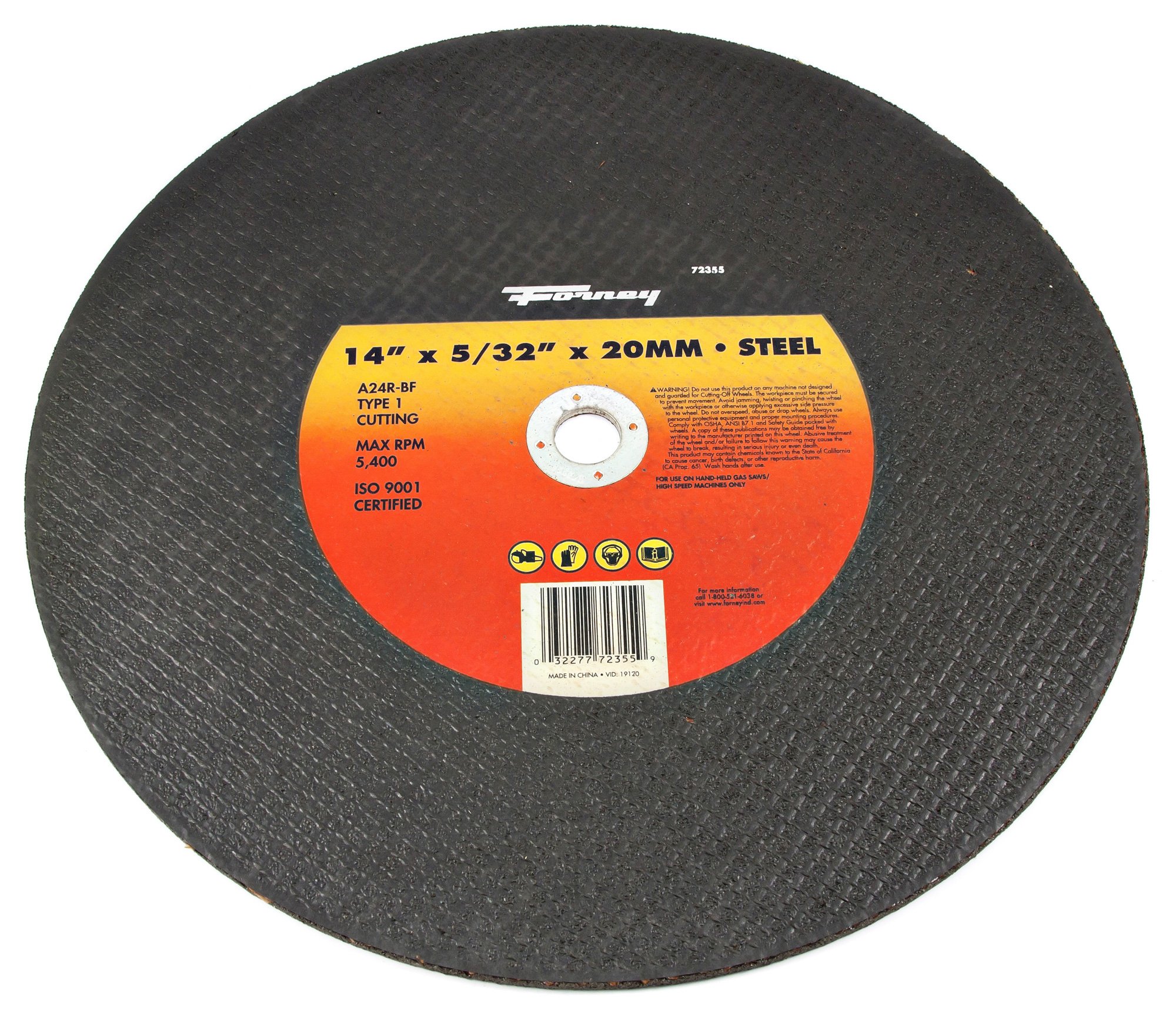 Algopix Similar Product 12 - Forney 72355 Cutoff Wheel Type 1 High