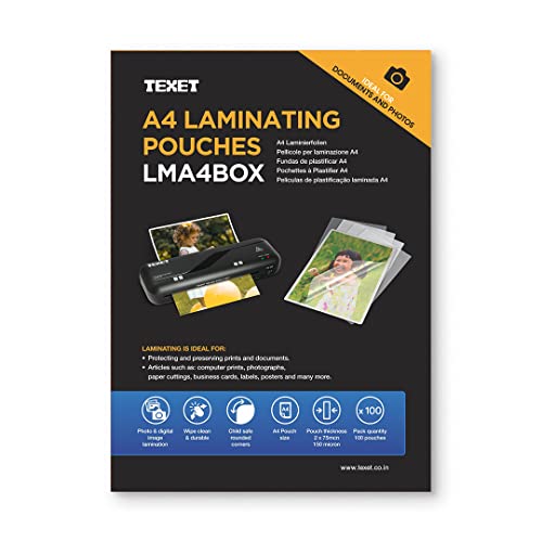 Algopix Similar Product 13 - Texet A4 Laminating Pouches 150 microns